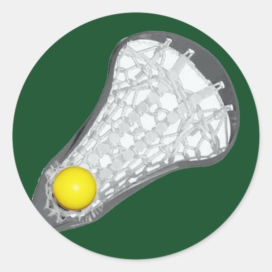 Lacrosse Team Green Classic Round Sticker (Voorkant)