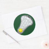 Lacrosse Team Green Classic Round Sticker (Envelop)