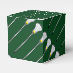 Lacrosse Team Green Favor Box Bedankdoosjes