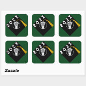 Lacrosse Team Green Senior Night Square Sticker (Vel)