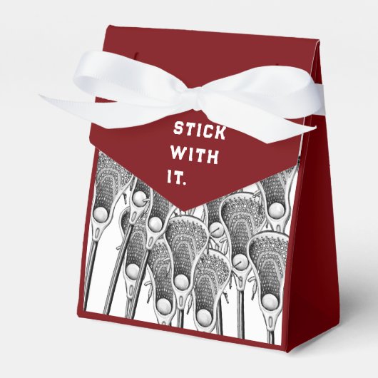 Lacrosse Team Maroon Favor Box Bedankdoosjes (Voorkant Zijde)