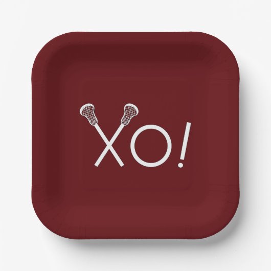 Lacrosse Team Maroon Papieren Bordje (Voorkant)