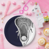 Lacrosse Team Navy Blue Papieren Bordje (Feest)