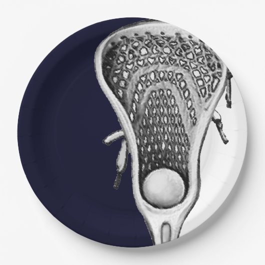 Lacrosse Team Navy Blue Papieren Bordje (Voorkant)