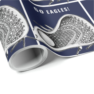 Lacrosse Team Navyblauw Cadeaupapier
