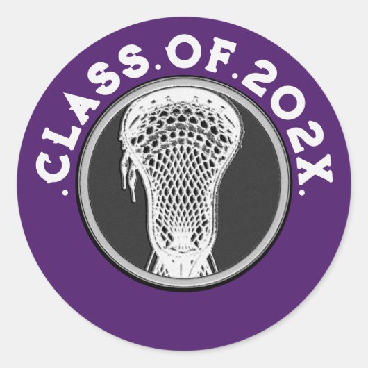 Lacrosse Team Paars Ronde Sticker (Voorkant)