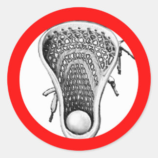 Lacrosse Team Red Klassieke Ronde Sticker