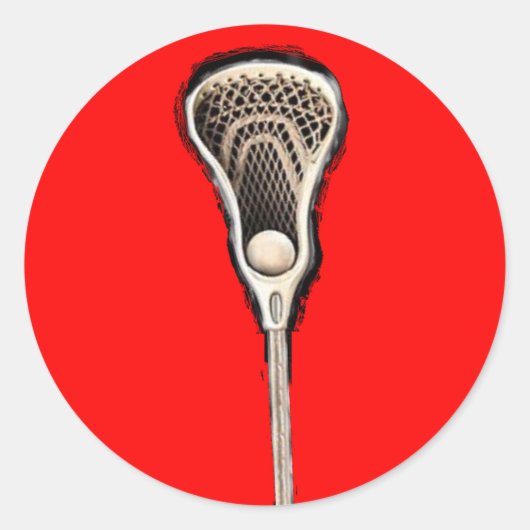 Lacrosse Team Red Ronde Sticker (Voorkant)