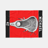 Lacrosse Team Red Sports Fleece Deken (Voorkant (Horizontaal))