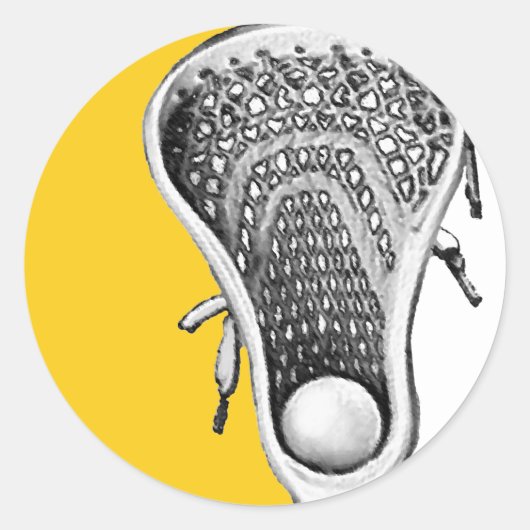 Lacrosse Team Yellow Ronde Sticker (Voorkant)