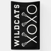 Lacrosse Team Zwart Spandoek (Verticaal)