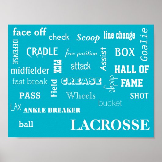 Lacrosse Terminology Poster (Voorkant)