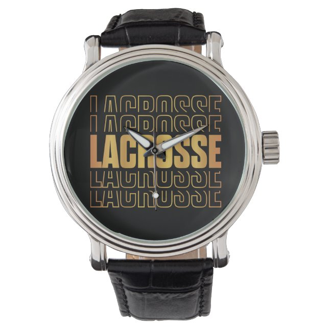 Lacrosse Text Watch Horloge (Voorkant)