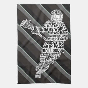 Lacrosse Typografie Design Tea Towel Theedoek