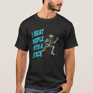 Lacrosse voor jongens Ik sla mensen met een stok G T-shirt