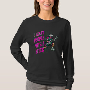 Lacrosse voor jongens Ik versla mensen met een sti T-shirt