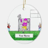 LaCrosse - Vrouw Keramisch Ornament (Links)