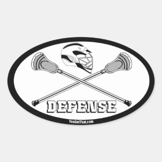 Lacrosse witte sticks verdediging ovale sticker