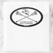 lacrosse witte stokken aanval ovale sticker (Tas)