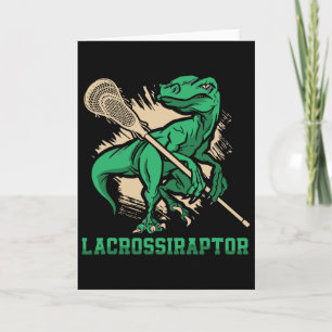 Lacrossiraptor Lacrosse Speler Lax Liefhebber Spor Kaart