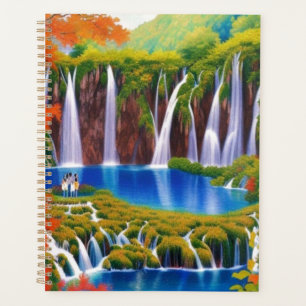 Lacs Plitvice, Croatie Cascades en Art d'automne