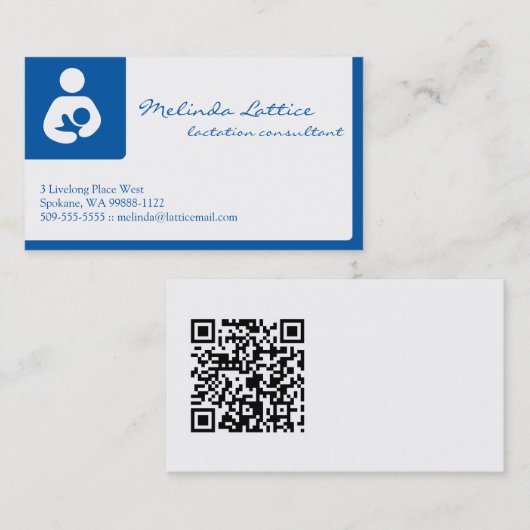 Lactatie Consultant met QR-code Visitekaartje (Voorkant / Achterkant)