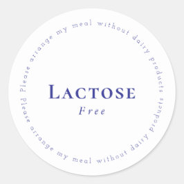 Lactose-Free Request Sticker, White - Navy Ronde Sticker