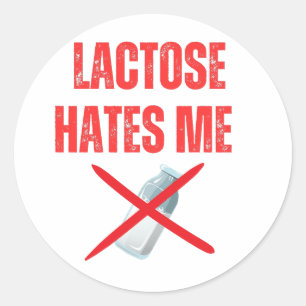 Lactose haat me ronde sticker