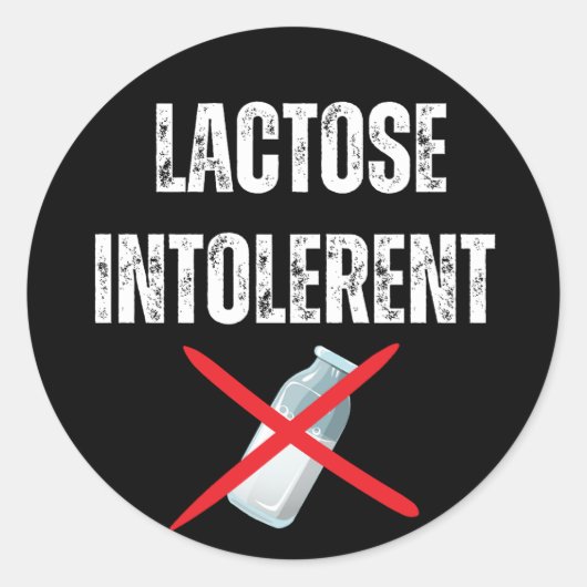 Lactose intolerant ronde sticker (Voorkant)