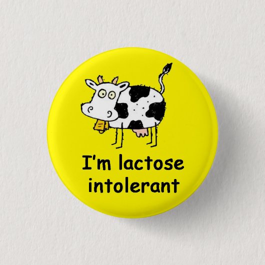 Lactose Intolerantie Allergische waarschuwing Ronde Button 3,2 Cm (Voorkant)