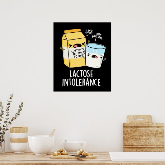 Lactose Intolerantie Grappige Melkwoordspeling Don Poster (Keuken)
