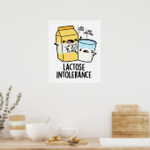 Lactose Intolerantie Grappige Melkwoordspeling Poster (Keuken)