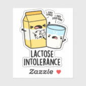Lactose Intolerantie Grappige Melkwoordspeling Sticker (Vel)
