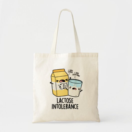 Lactose Intolerantie Grappige Melkwoordspeling Tote Bag (Voorkant)