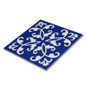 Lactylus - wit over lapis blauw tegeltje (Zijkant)