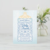 Lacy Baby Bottle Boy Shower Kaart (Staand voorkant)