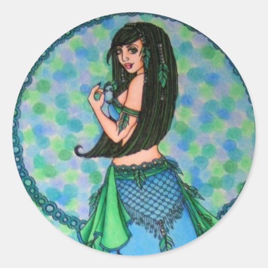 Lacy Belly Dancer Ronde Sticker (Voorkant)