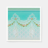 Lacy Bowknots Pendents Rozen Bruiloft Servet (Voorkant)