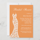Lacy Bridal Shower Invitation in Oranje Kaart (Voorkant)