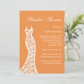 Lacy Bridal Shower Invitation in Oranje Kaart (Staand voorkant)