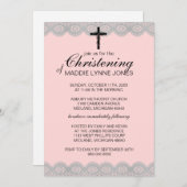 Lacy Christening, Baptême ou Dedication Invitation (Devant / Derrière)