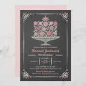 Lacy Flower Invitation de tableau de bord de gâtea (Devant / Derrière)