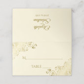 Lacy Gold op Ivory Cream Elegant Wedding Write-In (Buitenkant ongevouwen)