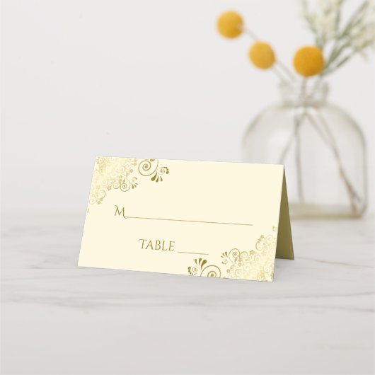 Lacy Gold op Ivory Cream Elegant Wedding Write-In (Voorkant)