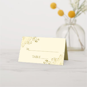 Lacy Gold op Ivory Cream Elegant Wedding Write-In