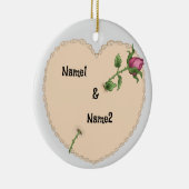 Lacy Heart Roos aangepaste ornamenten (Rechts)