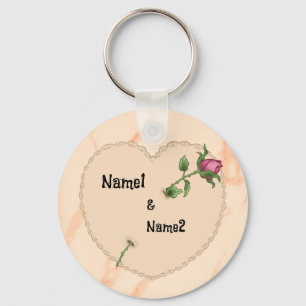 Lacy Heart Roos Sleutelhanger