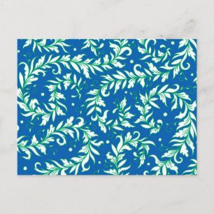 Lacy Leaves Blue en Green Briefkaart