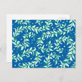 Lacy Leaves Blue en Green Briefkaart (Voorkant / Achterkant)