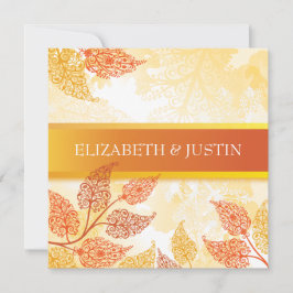 Lacy Leaves Fall Wedding Uitnodiging